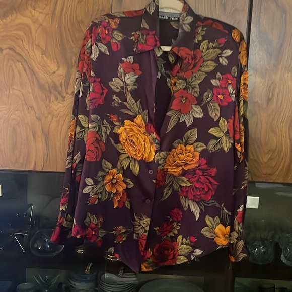 ELLEN Tracy  Vintage THE MOST Gorgeous very long all silk  blouse med LG new - Picture 9 of 9